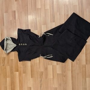 Vintage 1970's flare leg pant jumpsuit with hood